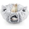 Luvore Tunnel per Gatti, Giochi interattvi per Gatti, Tunnel Rotondo a Forma di Ciambelle per Animali Domestici, Giocattolo per Gattini e Conigli