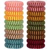 JessLab Elastici per Capelli, 20Pcs Fascette per Capelli, Cordless Telefono Senza Piega Danni, Bracciale Spirale Plastica Bobina Supporti per Coda di Cavallo, Fascia per Ragazze/Donna Regalo