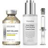 exatta 2 Pezzi Siero Coreano Peptidi Dorati di Seta + Siero Deep Collagen | Siero Coreano al Collagene per Levigare Linee Sottili e Rughe,Idratante e Rassodante, per Tutti i Tipi di Pelle