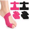 XIJEQOW 30 Pezzi Cerotti per Alluce Valgo, Tape Kinesiologico Pretagliato per Correzione e Supporto, Cerotto Alluce Valgo Traspirante per Sollievo dal Dolore, 15 Fucsia e 15 Neri, 9.3x9cm