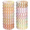JessLab Elastici per Capelli, 20Pcs Fascette per Capelli, Cordless Telefono Senza Piega Danni, Bracciale Spirale Plastica Bobina Supporti per Coda di Cavallo, Fascia per Ragazze/Donna Regalo
