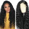 Creuost Perücke 1B Natural Black 4x1 Swiss Spitze Wave Wave Lace Frontal Hair Umani Wig Donna Perücken Unprocessed brasiliano Vergine Capelli Pre pizzicati con capelli naturali 22 pollici
