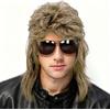 Siudus Vokuhila - Parrucca da uomo bionda grigia, stile anni '70 e '80, per cosplay, discoteca, rocker, feste in costume, Halloween