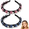 SSyang 2 PCS Cerchietto Capelli Donna, Cerchietto A Forcina Per Capelli Cerchietti Con Mollette, A Forcina Con Mollette, Per Con Doppia Frangia Cerchietti Clip (Blu Reale + Rosa Rossa)