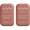 NYX Professional Makeup Buttermelt Bronzer Tonalità 02 All Buttad Up Lunga Tenuta 12h No Transfer Look Abbronzato e Luminoso con Burro di Mango Karité e Mandorle - 2 Bronzer da 5g