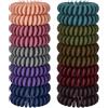 JessLab Elastici per Capelli, 20Pcs Fascette per Capelli, Cordless Telefono Senza Piega Danni, Bracciale Spirale Plastica Bobina Supporti per Coda di Cavallo, Fascia per Ragazze/Donna Regalo