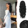 Sofeiyan Coda di Cavallo Capelli Extension con Coulisse,60cm Nero Ondulati Posticci per Capelli Sintetici Pettini Clip in Coda Cavallo Extension Capelli per Donna