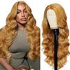 Creuost Perücke #27 biondo miele 4x4 Swiss Spitze onde del corpo in pizzo frontale capelli umani cuneo da donna perücken non processato brasiliano vergine capelli pre pizzicati con capelli naturali 18