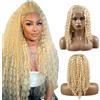 Creuost Perücke #613 Biondo chiaro 4x1 Swiss Spitze Kinky Curly Pizzo Frontale Dei Capelli Umani Wig Donna Perücken Unprocessed brasiliano Vergine Capelli Pre pizzicati con capelli naturali 18 pollici