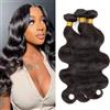 IFLY Human Hair Bundles Estensioni per capelli umani Ondulato Hair Extensions Body Wave Unprocessed Brazilian Virgin Raw Weave Bundles Human Hair Extensions for Women Natural Black 10 12 14 Inches 210g