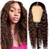 Creuost Perücke con capelli umani da 30 pollici #4 marrone cioccolato 4x1 Swiss Spitze in pizzo ad onda d'acqua frontale cuneo di capelli umani capelli umani da donna perücken non processati capelli