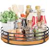 Ovicar Organizer rotondo girevole, in legno, per armadietto, cucina, piano di lavoro, tavolo da pranzo, dispensa, armadio, bagno, angolo caffè, conservazione spezie, decorazione per la casa, 28 cm