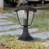 M Ledme - Lampada da giardino a LED per esterni serie Ronse, IP44 impermeabile, attacco E27, acciaio/PMMA, stile classico nero, luce ambientale per vialetti e terrazze (senza lampadina)