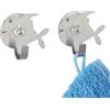 Wenko 4466240100 Ganci Aspirante Fish, Set 2 Pezzi, 5,5 x 2,5 x 6,5 cm, Opaco