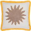 furn. Fodera per cuscino ricamata Sole - Giallo - 45x45 cm