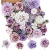 Floweroyal Fiori artificiali viola misti, fiori di seta con steli, per bouquet da sposa, baby shower, composizioni floreali, centrotavola, decorazioni per la casa.