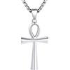 URONE Collana a croce in argento Sterling con ciondolo a forma di crocifisso, gioielli religiosi, regalo per uomini e donne, 22 Zoll, Argento sterling, Non pietra preziosa