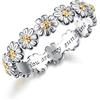 ADRAMATA Anelli Donna Argento 925 Margherita in Argento Anello Semplice a Fascia You Are My Sunshine Anello a Fiore Dichiarazione Anelli Barretta Argento per Donna Ragazze