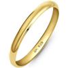 Amberta Fede Nuziale in Argento Sterling 925 per Donna e Uomo, Anello Matrimonio Placcato Oro Giallo o Rosa | Anelli Nuziali Coppia 2 3 4 mm: Fede Oro 2 mm Misura 22
