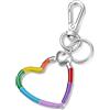 GNOCE Fascino pieghevole Cuore Arcobaleno Portachiavi Fascino in acciaio inox Bracciale Charms Regalo per le donne Ragazze Moglie Figlia