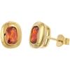 trendor Orecchini a lobo da donna, argento sterling 925, placcati oro, zirconi cubici, rosso-arancio, 21446-10