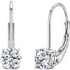 Ever Faith® Orecchini da donna in argento Sterling 925 con zirconia cubica, splendidi, a goccia, trasparente, Argento sterling, Moissanite