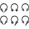 ZS 16G Spiked Ferro di Cavallo Septum Anello, Acciaio Inossidabile Daith Orecchini Labbro Piercing, Capezzolo Helix Rook Piercing Gioielli per Donna Uomo