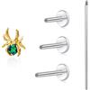 Limerencia F136 Gioielli da Piercing in Titanio Ipoallergenico 18G con Filettatura Interna, Orecchini a Perno da 6mm 8mm 10mm G23 a Spalla Piatta per Donne Uomini Tragus Cartilagine Elica Conch Medusa