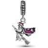 GNOCE Ciondolo Strega con Mantello Viola Ciondolo in Argento Sterling Ciondolo Charm Fit Bracciale/Collana per Donne Ragazze Figlia