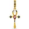 GNOCE Ciondoli Con Ciondolo Ankh In Argento Sterling Placcato In Oro Con Croce Della Vita Ciondoli Intarsiati Con Zirconi Cubici Bracciale/Collana Gioielli Per Donne Ragazze Figlia