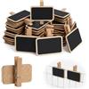 Zynqo 50 mollette per bucato, mini lavagne in legno, mini lavagne da scrivere per targhette, promemoria, etichette, segnaposto, numeri da tavolo, foto, etichette, decorazioni, matrimoni