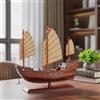 Modello di Barca a Vela in Legno da Tavolo Veliero in Legno Nautico per Studio