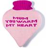 Glamza Borsa dell'acqua calda da 1 litro con copertura a forma di cuore per mamma, in gomma naturale, borsa dell'acqua calda perfetta per alleviare il dolore, scalda mani e piedi e impacco freddo (Mum You
