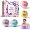 AONAT Bombe da Bagno, bath bomb gift in Set 4 x 100 g con Lavanda Rosa Agrumi Rosmarino, per Adulti e Bambini, Bagno Relax con Dissoluzione Rapida e Schiuma Ricca
