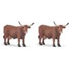 Papo - Statuetta Animale - Mucca Salers, Fascino della Vita in Fattoria, Giocattolo per Bambini dai 3 Anni - Collegamento con la Vita in Fattoria e consapevolezza della biodiversità (Confezione da 2)