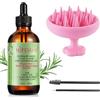 Bieyoc Olio di rosmarino per capelli, 60 ml, olio rosemario per capelli con massaggio del cuoio capelluto, 100% puro olio di rosmarino per sopracciglia e crescita delle ciglia, pelle secca, nutre il cuoio