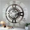ImprovingLife L'Orologio degli Ingranaggi - Orologio da Parete con Ingranaggi Reali in Movimento Linea Inghilterra (Country House Bianca, 60 cm)