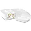 HÄPPY menu box 3 scomparti 50 pz 24 x 20,5 x 7 cm HP4/3 rettangolari bianche - XPS espanso - contenitori per insalata da asporto, box termiche per alimenti, vaschette monouso con coperchio