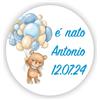 Mr Pubblicità Mr Pubblicià - n. 100 Adesivi nascita, battesimo, compleanno, Stampa Inclusa - personalizzati - Tag- PERSONALIZZALO QUI con nome data, etichette adesive