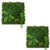 Monster Shop Parete con Piante Artificiali 50x100cm (2pz) Alina Foliage Verde Realistico per Interni ed Esterni - Resistente agli Agenti Atmosferici e ai Raggi UV - Recinzione, Sfondo Decorativo - Fissaggi Inclusi