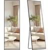 SONGMICS Specchio a Figura Intera, 160 x 50 cm, Specchio da Terra Rettangolare con Supporto, Cornice in Lega di Alluminio, Vetro Temperato, Camera da Letto Soggiorno, Nero Inchiostro LFM050BD01