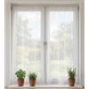 CATTANI TESSUTI Coppia Tende a Vetro Tendine per Interni Cucina Soggiorno Camera, Effetto Lino Bianco Ricamate, Larghezze 45/70/90 cm, Altezza Personalizzabile - 45x240 cm bianco