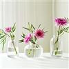 KMERCE Set di 3 piccoli vasi per fiori in vetro trasparente, mini vasi di vetro, decorazione moderna per la casa, per centro, matrimonio, camera da letto, compleanno, regalo per la festa della mamma