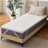 Solviente Topper 80 x 200 cm, H2, 5 cm, memory foam e schiuma fredda, certificato Oeko-TEX, rivestimento rimovibile, antiscivolo, anallergico, silenzioso e traspirante