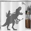 Hnmdmyi Tenda da doccia divertente 200x180, Gatto Aiuto Dinosauro Bagno Tende Doccia Bambini Ragazzi Silhouette Ombra Nero Bianco Tenda Vasca Da Bagno Impermeabile Tessuto Lavabile Tenda Da Bagno