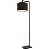 lux.pro Lampada da Terra Alta 161 cm Piantana con Paralume Sospeso Cilindrico in Tessuto E27 60W Lampada a Stelo Nero