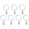 GIVBRO Anelli per tende con gancio per tende Anelli per tende con clip Accessori per tenditori Sistema di corda 38mm, 20 pezzi - Bianco