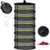 PENRUNKA 6 Strati Rete Essiccazione con Cerniere, Borsa portaoggetti e Gancio Forma S, D60xH160 cm Rete Essiccazione Erbe Aromatiche Sospeso Pieghevole per Erbe, Fiori, Lampadine, Pesce