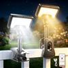 Akynite Lampade solari a clip per recinzione con sensore di movimento, applique da esterno, 2 pezzi | Ricarica solare e USB-C, 3 colori, con telecomando, IP65, rotazione 360° e inclinazione verticale 45°