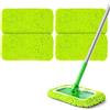 URAQT 4 Pezzi Panni Riutilizzabili per Swiffer Sweeper Mop, Cuscinetti in microfibra, Panni Cuscinetti per Mocio in Microfibra di Ricambio,Straccio Lavapavimenti per Pavimenti Asciutti/Bagnati, verde
